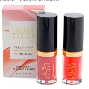 Laura Geller Treat-n-Go Non-Stick Hydrating Lip Oil Duo Set Champion & Knockout